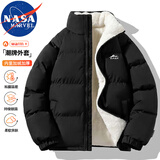 NASA MARVEL棉衣男冬季棉服男情侣装外套面包服加厚宽松百搭休闲 黑色 XL