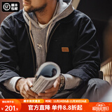 马登工装底特律猎装夹克男美式复古J001巴恩风翻领谷仓外套秋季新款 黑色 【男士休闲外套/高级感痞帅】 L
