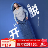 探路者（TOREAD）棉睡袋 秋冬户外情侣通用柔软舒适旅行睡袋 TECCBK90880-K450 铁蓝灰左
