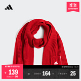 adidas简约舒适保暖针织运动围巾男女阿迪达斯官方 浅猩红 OSFM