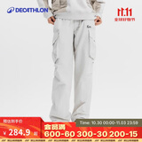 迪卡侬SPW城市机能男女宽松防晒防泼水户外休闲工装裤米白M-5448856
