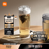 米家便携tritan水杯 大容量运动塑料杯子 耐高温男女士茶杯 600mL白色