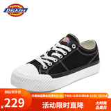 Dickies帆布鞋男低帮情侣鞋潮流休闲鞋板鞋学生男饼干鞋 黑色 38