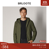 巴鲁特【轻薄磨砂】夹克男微皱肌理柔软顺滑茄克休闲简约春秋男士外套 绿色 L （175/96A）