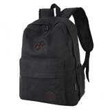 宝芙丽男土小型轻便旅行包七夕帆布双肩包休闲旅行背包男士运动韩版 黑色_水洗黑色偏浅