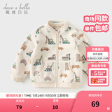 戴维贝拉（DAVE＆BELLA）春秋男童外套儿童男秋装婴儿男孩棒球服秋冬摇粒绒夹克男装上衣 汽车印花DB396-X 120 cm(6T(建议身高110-120cm))