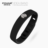power ionics 运动炫彩手环防水负离子学生情侣手链手镯男女礼物转运珠配饰 黑面黑底