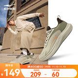 鸿星尔克云逐跑步鞋男鞋秋冬季新款防泼水减震回弹跑鞋革面轻便软底运动鞋 暖雾灰/橡树色 42