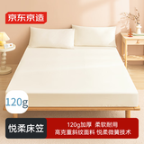 京东京造 悦柔床笠 120g加厚耐用磨毛A类床罩床垫保护套 1.5米床 科技白