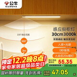公牛（BULL）感应橱柜灯衣柜灯LED人感光感磁吸 卧室床沿玄关小夜灯30CM3000K