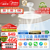 美的（Midea）吊扇灯一体风扇灯客厅餐厅卧室LED遥控灯饰熟睡风包安装