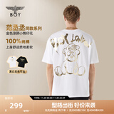 BOY LONDON【范丞丞同款】夏季短袖情侣小熊涂鸦满印潮牌T恤N01909 白色 M 此款偏大，建议拍小一码