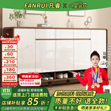 凡睿实木鞋柜家用门口换鞋凳一体靠墙可定制入户鞋柜大容量鞋架 【深胡桃+白】180*35*101