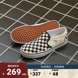 VANS范斯官方 Asher黑白棋盘格夏日一脚蹬女鞋帆布鞋 黑白棋盘格(男款) 43