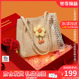 viney新款编织包包女包大容量托特包高级感生日礼物送女友老婆 【米白折叠礼盒】高级感实用单肩草编包 洋气通勤休闲品牌手提包