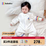 bebebus婴儿睡袋春秋冬儿童恒温分腿连体睡衣宝宝四季通用防踢被双层L码