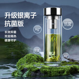 特美刻（TOMIC）银离子抗菌高硼硅双层玻璃杯茶隔商务办公泡茶杯男生日礼物