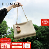 红谷包包女包2025新款头层牛皮托特包单肩腋下包通勤女生日礼物 榛果灰棕