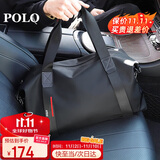 POLO旅行包男士大容量手提包多功能健身包出差行李袋商务旅行袋 黑色