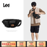 LEE户外运动男士斜挎包2025新款单肩包男胸包大容量挎包通勤腰包背包 黑色