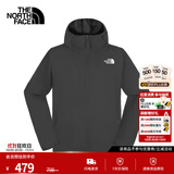 北面（The North Face）皮肤衣防晒衣UPF防晒服 轻薄外套 透气防风夹克男户外舒适 灰色 M /170