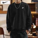 耐克（NIKE）卫衣男士25秋冬新款运动服装训练上衣针织透气套头衫保暖圆领外套 010黑色加绒/晒图退5 L （175/92A）