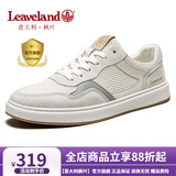 枫叶（leaveland）意大利男鞋2025秋冬新品网面透气男士休闲板鞋百搭软底小白鞋子男 白色（皮鞋码） 40