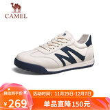 骆驼（CAMEL）德训鞋休闲板鞋百搭复古经典平底小白鞋 G14A547721 白/蓝 42 