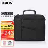 乐上（LEXON）商务单肩包男13.3英寸苹果笔记本电脑包斜挎包时尚公文包黑色
