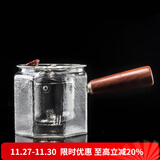 容山堂衣舍锤目纹玻璃煮茶器耐热泡茶壶家用电陶炉茶炉茶具套装 锤目纹玻璃煮茶器-八角款