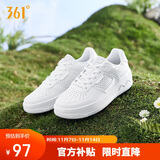 361°运动女鞋秋冬季透气开学厚底增高小白休闲板鞋子女682426611-1