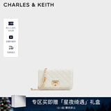 CHARLES&KEITH经典菱格链条小方单肩斜挎包包女包生日礼物CK2-70160131 Cream奶白色 小包