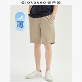 佐丹奴短裤男纯棉梭织裤子抽绳松紧腰薄款休闲五分裤01104339