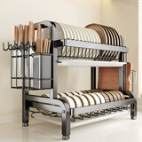 美厨物语厨房碗碟置物架沥水碗架放碗筷柜收纳柜碗盘盒子用具置物架大全