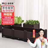 漫德莱 塑料花盆花器阳台楼顶蔬菜种菜盆 种菜箱 种植箱(三联需57L土)