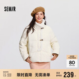 森马（Semir）森马羽绒服女新中式仿兔毛领短款保暖外套24冬新款109724113017