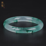 龍隐 飘花玉手镯女款和田玉髓冰种正品翡翠玉石子送妈妈老婆生日礼物 飘花圆镯 圈口 58-59【适合100-110斤】