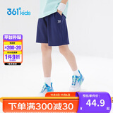 361°儿童短裤夏季男女童3-12岁透气运动裤梭织五分裤 藏青 170