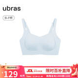ubras母亲节礼物侧收大杯文胸收副乳内衣女大胸显小防下垂胸罩粉底液 可调肩带-涟漪蓝色 XL (85B/85C/85D)