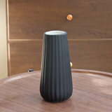 枔北 陶瓷花瓶花艺装饰摆件 日式轻奢高级感插花水养瓷器客厅装饰品 思萱黑色小号花瓶(高约19.5厘米) 尺寸参考详情