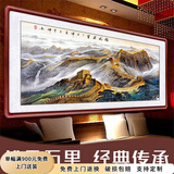 迅典国画山水画鸿运当头挂画客厅装饰画办公室字画风水画沙发背景墙画 R款【雄风万里】 实木带框275*120CM(有机画膜）