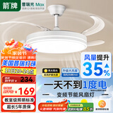 箭牌 美国普瑞高显指护眼风扇灯吊扇灯卧室隐形电扇灯灯具三色调光