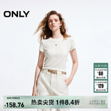 ONLY2025秋季新款时髦设计感蝴蝶结正肩短款短袖T恤女|125101039 A43 奶油白色 S (160) 80A