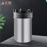 若烟（Ruoyan）带水箱烟灰缸防飞灰防烟味创意家用车载漏斗带盖个性不锈钢烟缸银