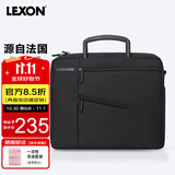 乐上（LEXON）商务单肩包男13.3英寸苹果笔记本电脑包斜挎包时尚公文包黑色