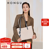 红谷包包女包新款潮流牛皮单肩包手提包通勤大容量托特生日礼物 灰白