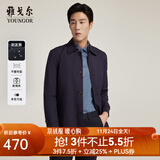 雅戈尔（YOUNGOR）风衣男翻领单风衣锦纶耐穿舒适透气男士上衣外套 GYDF424995FQA藏青色 M 170/92A