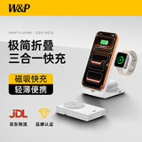 W&P适用苹果无线充电器三合一磁吸折叠快充便携支架底座iphone17/16/15手机耳机apple iwatch手表wp