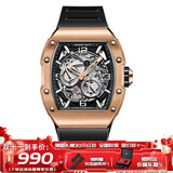 布加迪（BONEST GATTI）德国手表男士自动机械表镂空运动防水夜光酒桶腕表生日礼物送男友 BG9903-A7玫瑰金