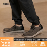 斯凯奇（Skechers）男鞋秋季一脚蹬帆布鞋商务通勤休闲软底板鞋66387
